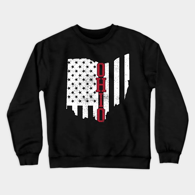 4th Of July Ohio State USA US Flag States Vintage Crewneck Sweatshirt by Haley Tokey